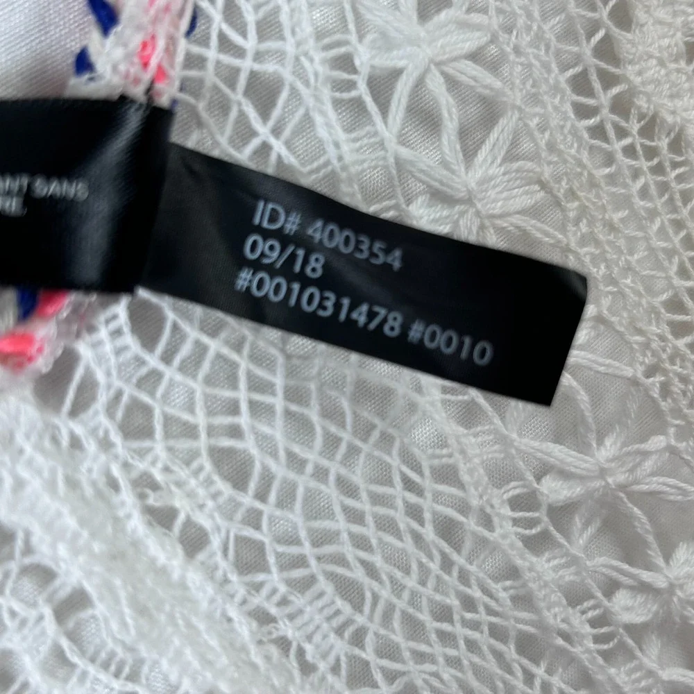 Express White Cotton Crochet‎ Neon Pink Tassels Open Swimsuit Cover Up One Size